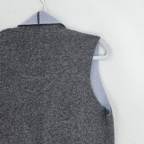 Bartolini Sweater Womens Medium Gray Blue Wool Cashmere Sleeveless Cardigan - Picture 11 of 11